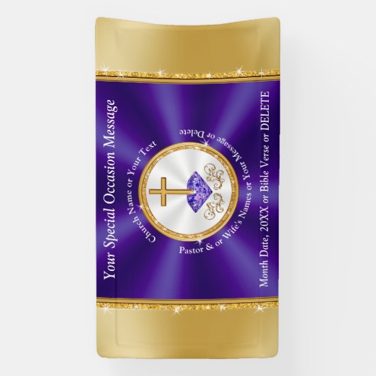 Gepersonaliseerde Kerk Jubileum Banner, vele maten Spandoek (Verticaal)