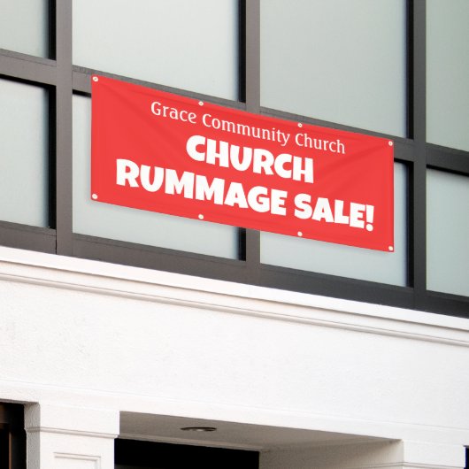 Gepersonaliseerde Kerk Rummage Sale! Banner (Buitenkant Gebouw)