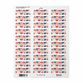 Gepersonaliseerde Kersen en Bladpatroon Etiket (Full Sheet)