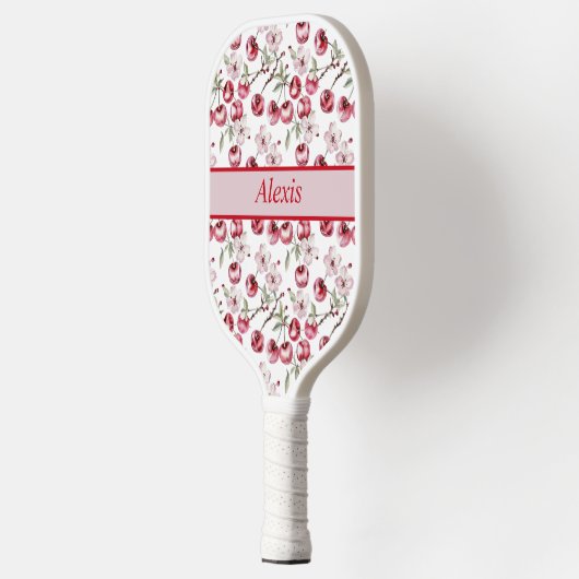 Gepersonaliseerde kersenbloesem Elegant Bloemontwe Pickleball Paddle (Links)
