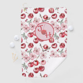Gepersonaliseerde Kersenbloesem en Monogram Golfhanddoek (Insitu)