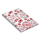 Gepersonaliseerde Kersenbloesem en Monogram Notitieboek (Rechterzijde)