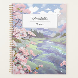 Gepersonaliseerde kersenbloesems Pastel Waterverf Planner