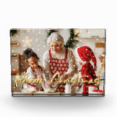Gepersonaliseerde Kerst Acryl Fotoblok (Voorkant)