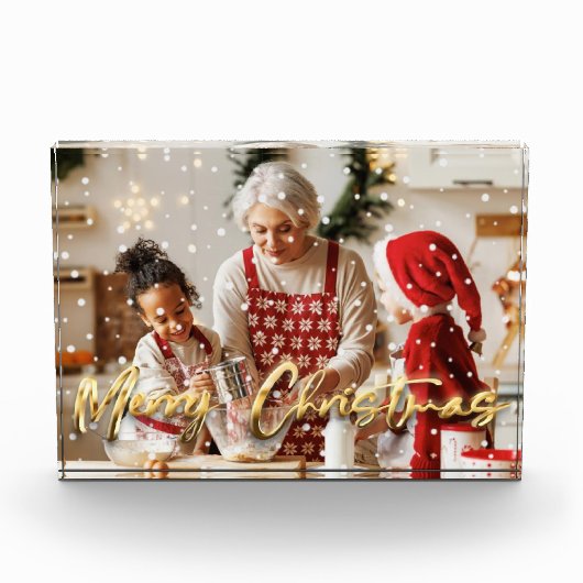 Gepersonaliseerde Kerst Acryl Fotoblok (Voorkant)