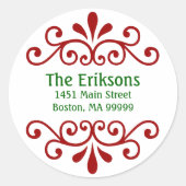 Gepersonaliseerde kerst Adresetiketten Ronde Sticker (Voorkant)