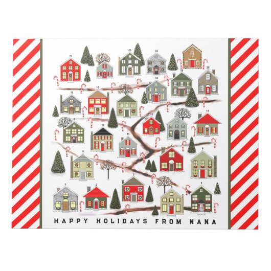 Gepersonaliseerde Kerst Advent kalender Notitieblo Notitieblok (Voorkant)