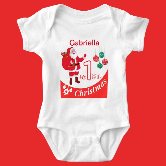 Gepersonaliseerde Kerst Baby "Mijn 1e Kerstmis" Romper
