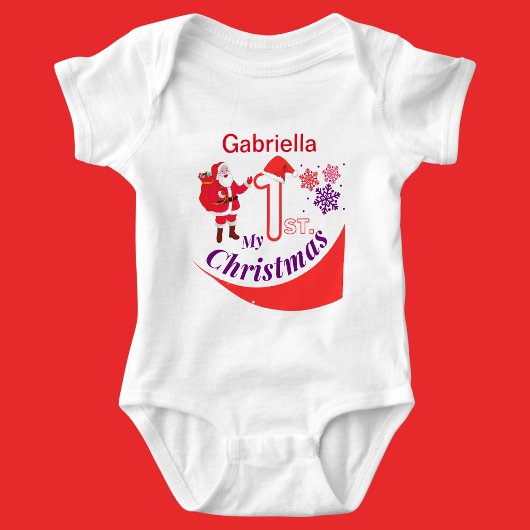 Gepersonaliseerde Kerst Baby "Mijn 1e Kerstmis" Romper
