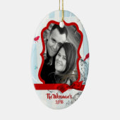 Gepersonaliseerde Kerst berkenboom FOTO Ornament (Rechts)