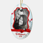 Gepersonaliseerde Kerst berkenboom FOTO Ornament (Links)