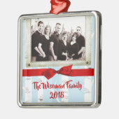Gepersonaliseerde Kerst berkenboom FOTO Ornament (Links)