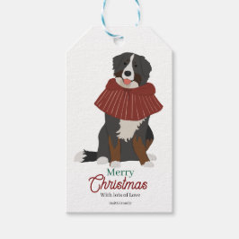 Gepersonaliseerde Kerst Berner Sennenhond Cadeaulabel