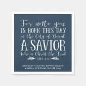 Gepersonaliseerde kerst bijbel vers typografie bla servet (Voorkant)