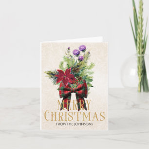 Gepersonaliseerde Kerst Bloemen Boeket Kaart