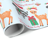 Gepersonaliseerde kerst-boerendieren cadeaupapier (Rol Hoek)