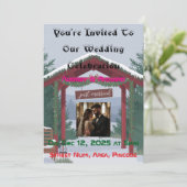 Gepersonaliseerde kerst bruiloft uitnodiging (Staand voorkant)