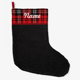Gepersonaliseerde Kerst Burlap Tartan Grote Kerstsok