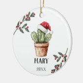 Gepersonaliseerde Kerst Cactus Keepsake Gift Keramisch Ornament (Links)