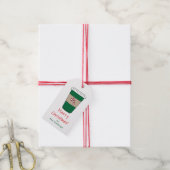 Gepersonaliseerde Kerst Candy Cane Koffie Thee Cadeaulabel (Met Touw)