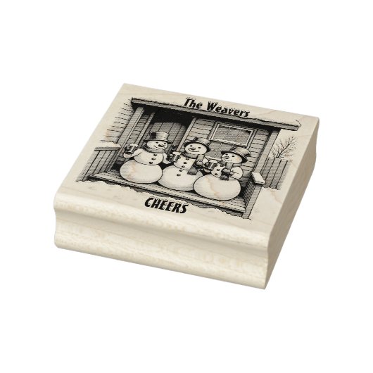 Gepersonaliseerde Kerst "Cheers" Rubberstempel (Stempel)