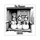 Gepersonaliseerde Kerst "Cheers" Rubberstempel (Afrduk)