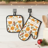 Gepersonaliseerde Kerst Citrus Spice Ovenwant & Pannenlap Set