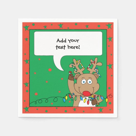 Gepersonaliseerde Kerst Cocktail servetten (Voorkant)