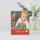 Gepersonaliseerde Kerst Dank u Foto Briefkaart (Staand voorkant)