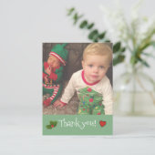 Gepersonaliseerde Kerst Dank u Foto Briefkaart (Staand voorkant)