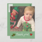 Gepersonaliseerde Kerst Dank u Foto Briefkaart (Voorkant / Achterkant)