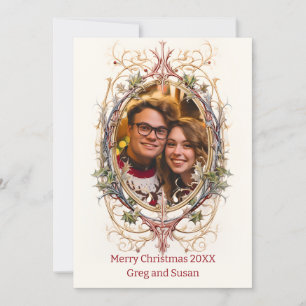 Gepersonaliseerde kerst decoratieve ovaal feestdagenkaart