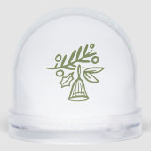 Gepersonaliseerde Kerst Doodles Monogram Krans Sneeuwbol (Achterkant)