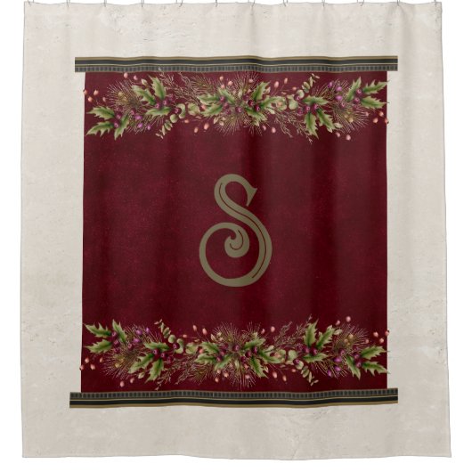 Gepersonaliseerde Kerst  douchegordijn (Voorkant)