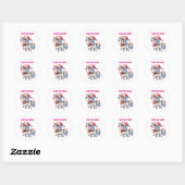 Gepersonaliseerde Kerst Eenhoorn Cirkel Sticker (Vel)