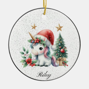 Gepersonaliseerde Kerst Eenhoorn Ornament