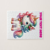 Gepersonaliseerde Kerst Eenhoorn Puzzel Legpuzzel (Horizontaal)