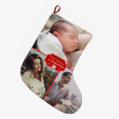 Gepersonaliseerde Kerst "Eerste Kerstgezin" Grote Kerstsok (Voorkant (Hangend))