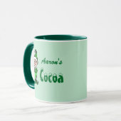 Gepersonaliseerde Kerst Elf Cacao Mok Gift (Voorkant links)