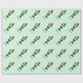 Gepersonaliseerde Kerst Elf cadeau inpakpapier (Vlak)