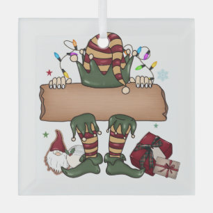 Gepersonaliseerde kerst elf glas ornament