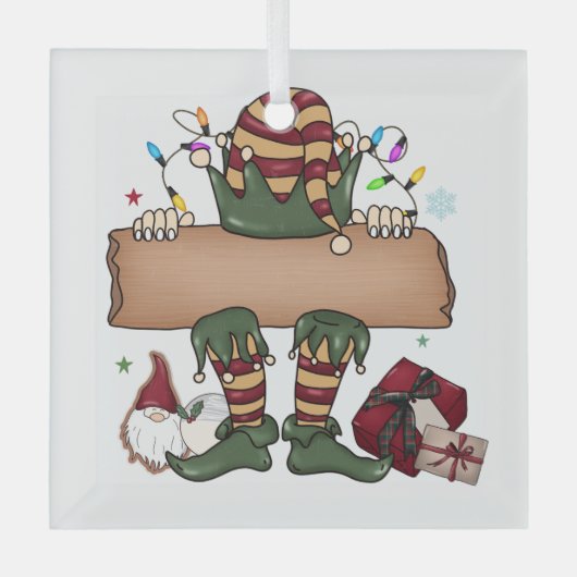 Gepersonaliseerde kerst elf glas ornament (Voorkant)