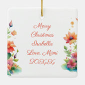 Gepersonaliseerde Kerst Elf Waterverf Illustratie Keramisch Ornament (Achterkant)