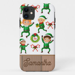 Gepersonaliseerde kerst elfen patroon Case-Mate iPhone case