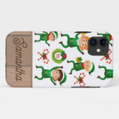 Gepersonaliseerde kerst elfen patroon Case-Mate iPhone case (Achterkant (horizontaal))