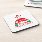 Gepersonaliseerde kerst en feestelijke feestdagen bier onderzetter (Linkerzijde)