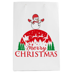 Gepersonaliseerde kerst en feestelijke feestdagen medium cadeauzakje