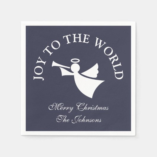 Gepersonaliseerde Kerst engel papieren servetten (Voorkant)