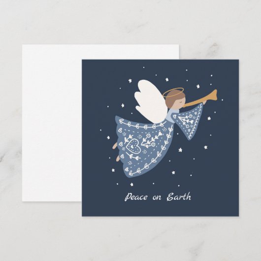 Gepersonaliseerde Kerst Engel Vakantie Vrede Aarde Kaart (Voorkant / Achterkant)