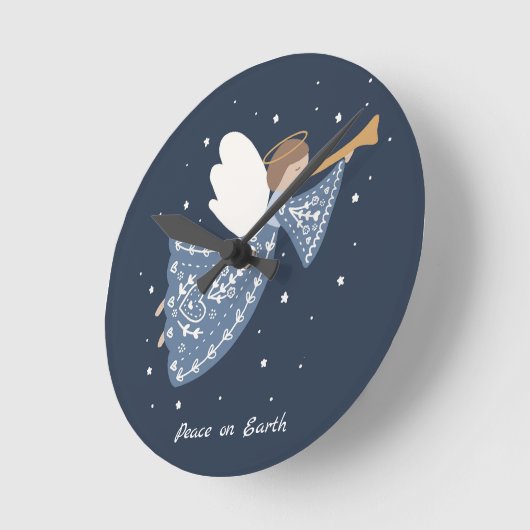 Gepersonaliseerde Kerst Engel Vakantie Vrede Aarde Ronde Klok (Hoek)